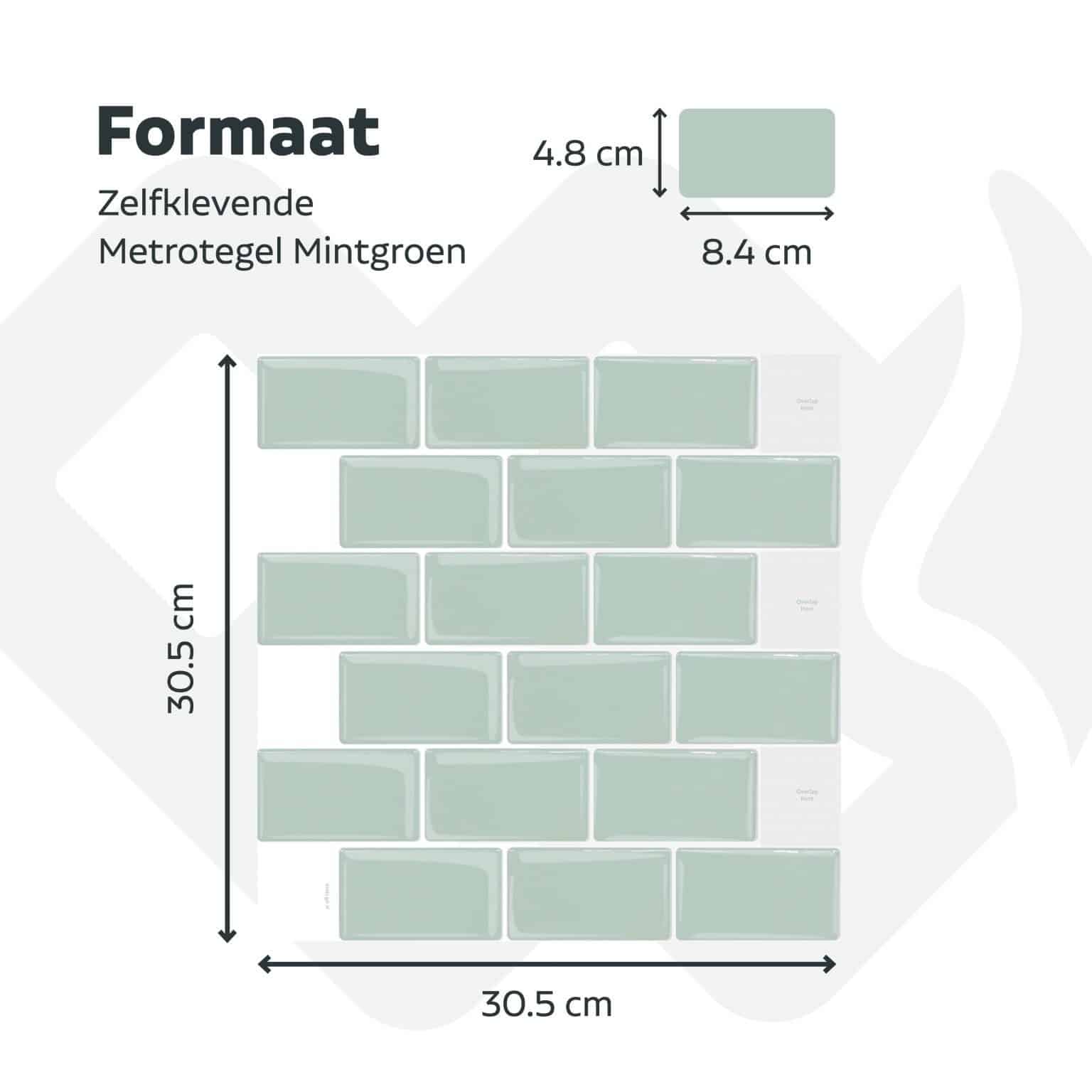Zelfklevende Metrotegel wit 30,5 x 30,5